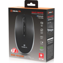 Мишка REAL-EL RM-455W Wireless/Bluetooth Black/Gray (EL123200047)