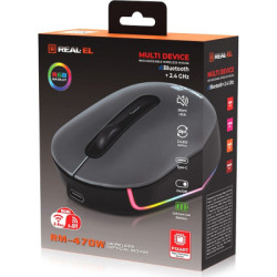 Мишка REAL-EL RM-470W Wireless/Bluetooth Dark Gray (EL123200049)
