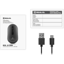 Мишка REAL-EL RM-470W Wireless/Bluetooth Dark Gray (EL123200049)
