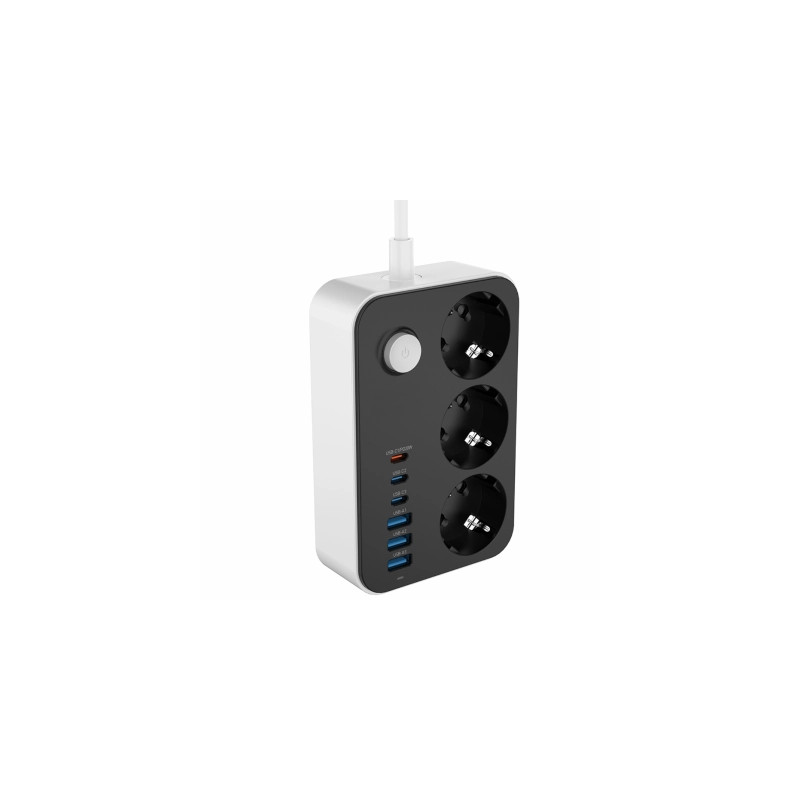 Мережевий фільтр живлення ColorWay CW-CHE36PDB, 3 розетки/ 3USB + 3TYPE-C 2M (CW-CHE36PDB)
