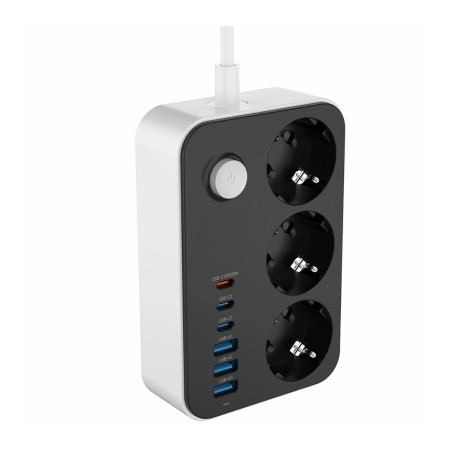 Мережевий фільтр живлення ColorWay CW-CHE36PDB, 3 розетки/ 3USB + 3TYPE-C 2M (CW-CHE36PDB)
