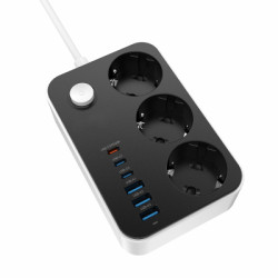 Мережевий фільтр живлення ColorWay CW-CHE36PDB, 3 розетки/ 3USB + 3TYPE-C 2M (CW-CHE36PDB)