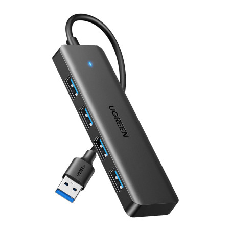 Концентратор Ugreen USB 3.0 to 4хUSB 3.0 0.15m Space Gray CM219 (25851)