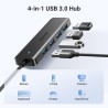 Концентратор Ugreen USB 3.0 to 4хUSB 3.0 0.15m Space Gray CM219 (25851)
