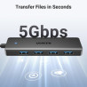 Концентратор Ugreen USB 3.0 to 4хUSB 3.0 0.15m Space Gray CM219 (25851)