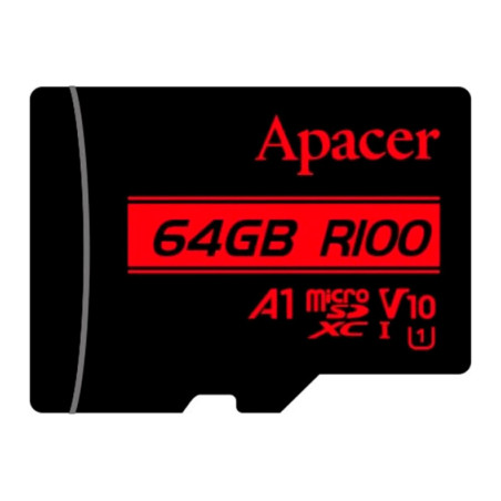 Карта пам'яті Apacer 64GB microSD class 10 UHS-I V10 A1 (AP64GMCSX10UB-RA)