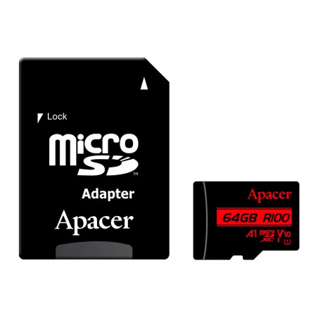 Карта пам'яті Apacer 64GB microSD class 10 UHS-I V10 A1 (AP64GMCSX10UB-R)