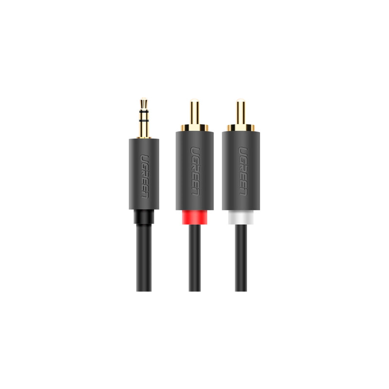 Кабель мультимедійний 3.5mm M to 2xRCA M 2.0m AV102 black Ugreen (10510)