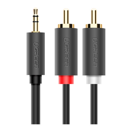 Кабель мультимедійний 3.5mm M to 2xRCA M 2.0m AV102 black Ugreen (10510)