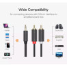 Кабель мультимедійний 3.5mm M to 2xRCA M 2.0m AV102 black Ugreen (10510)