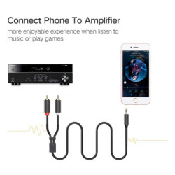 Кабель мультимедійний 3.5mm M to 2xRCA M 2.0m AV102 black Ugreen (10510)