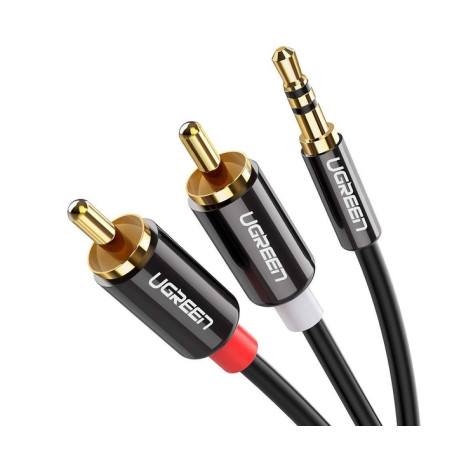 Кабель мультимедійний 3.5mm M to 2xRCA M 2.0m AV116 black Ugreen (10584)