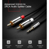 Кабель мультимедійний 3.5mm M to 2xRCA M 2.0m AV116 black Ugreen (10584)