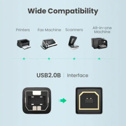 Кабель для принтера USB 2.0 AM/BM 1.0m US135 black Ugreen (20846)