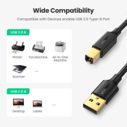 Кабель для принтера USB 2.0 AM/BM 1.0m US135 black Ugreen (20846)