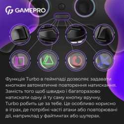 Геймпад GamePro GPS13B BT 5.3/USB/PC/iOS/Android/PS3/PS4 RGB Black (GPS13B)