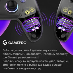 Геймпад GamePro GPS13B BT 5.3/USB/PC/iOS/Android/PS3/PS4 RGB Black (GPS13B)