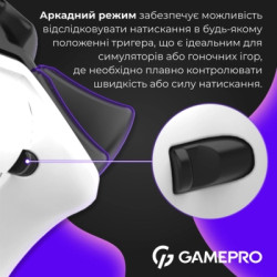 Геймпад GamePro GPS13W BT 5.3/USB/PC/iOS/Android/PS3/PS4 RGB White (GPS13W)