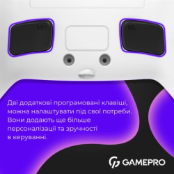 Геймпад GamePro GPS13W BT 5.3/USB/PC/iOS/Android/PS3/PS4 RGB White (GPS13W)