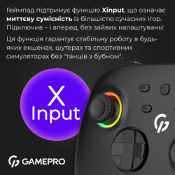Геймпад GamePro GPX13B 2.4G/BT 5.1/USB/PC/iOS/Android RGB Black (GPX13B)