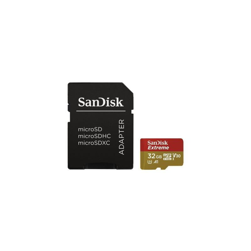 Карта пам'яті SanDisk 32GB microSDHC V30 A1 UHS-I U3 4K Extreme (SDSQXAF-032G-GN6MA)