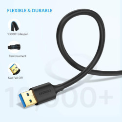 Дата кабель USB 3.0 AM/AM 0.5m US128 black Ugreen (10369)