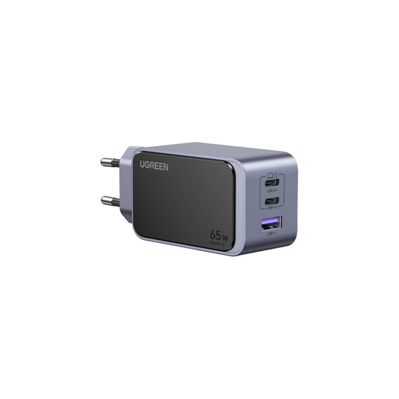 Зарядний пристрій Ugreen 3xUSB 65W (2xUSB-C+USB-A) Gan Nexode Fast Charger Grey X553 (35042)