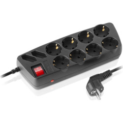 Мережевий фільтр живлення REAL-EL REAL-EL RS-10 Protect, 1.8m, black (EL122300038)