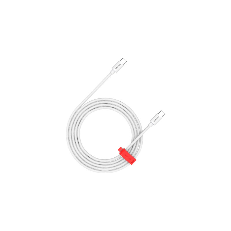 Дата кабель USB-C to USB-C 2.0m CC100AB 100W Braided White Canyon (CND-CC100AB20W)