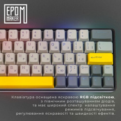 Клавіатура Epomaker EP64 60 Mulan Switch Hot-Swap RGB Wireless/Bluetooth/USB UA Black (EP64-B-M)