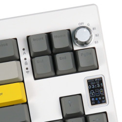 Клавіатура Epomaker Shadow-X 70 Mulan Switch Hot-Swap LCD Screen RGB Wireless/Bluetooth/USB UA White (SHX-W-M)