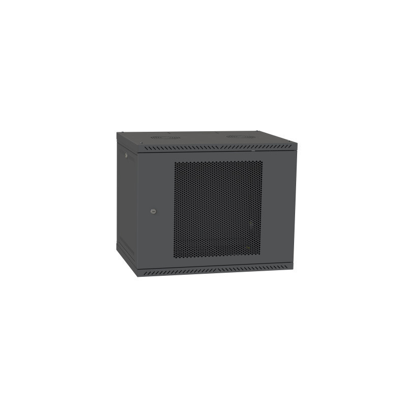Шафа настінна Ipcom 9U, 600*450, перфорація, RAL9005 (СН-9U-060х045-ДП-9005)