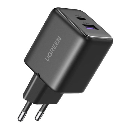 Зарядний пристрій Ugreen USB + USB-C GaN 30W X516 black (65014)