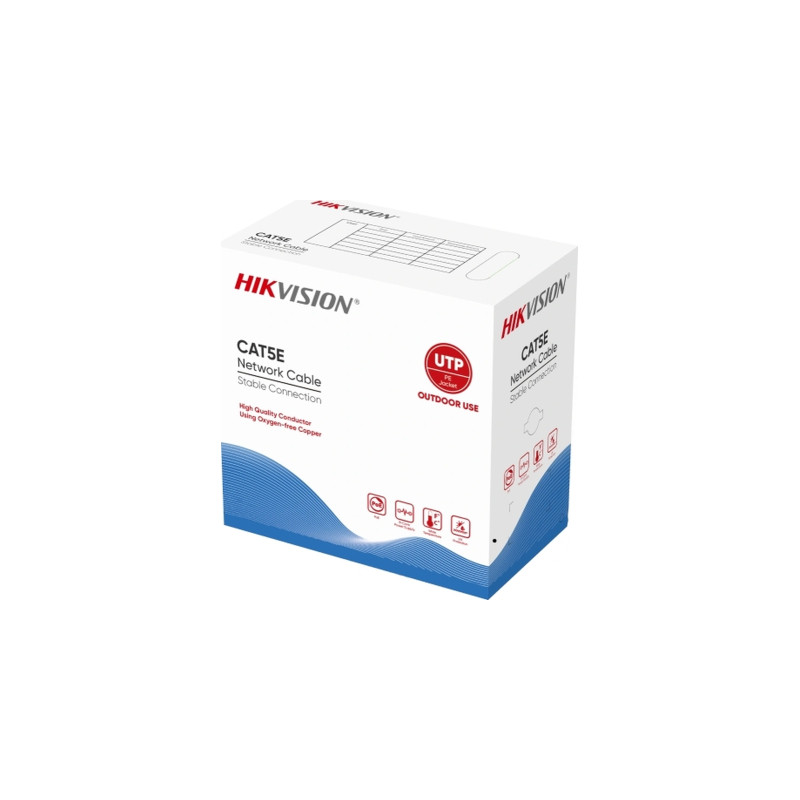 Кабель мережевий Hikvision UTP 305м, cat.5e, CU, outdoor (DS-1LN5EO-UU/E)
