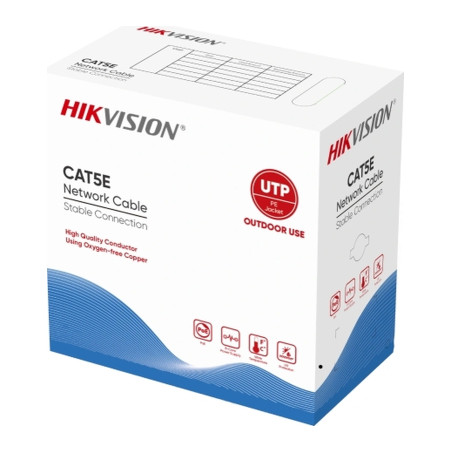 Кабель мережевий Hikvision UTP 305м, cat.5e, CU, outdoor (DS-1LN5EO-UU/E)