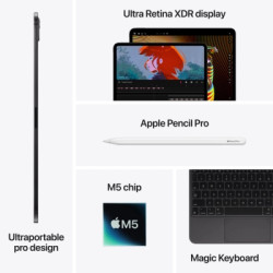 Планшет Apple iPad Pro 13" M5 Wi‑Fi + Cellular 512GB with standard glass - Space Black (ME7Y4TY/A)