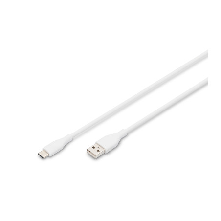 Дата кабель USB 2.0 AM to USB-C 2.0m 60W white Digitus (AK-300340-020-W)