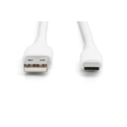 Дата кабель USB 2.0 AM to USB-C 2.0m 60W white Digitus (AK-300340-020-W)