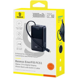 Батарея універсальна Baseus EnerFill FC51 Bipow2 Pro 30000mAh 22,5W build cab.USB-C black (E0028100)
