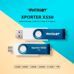 USB флеш накопичувач Patriot 64GB Xporter X550 USB 3.2/Type-C (PS64GX550AAD)
