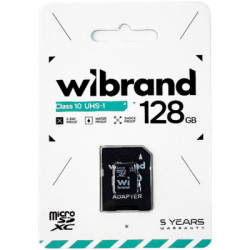 Карта пам'яті Wibrand 128GB microSD class 10 (WICDHU1/128GB-A)