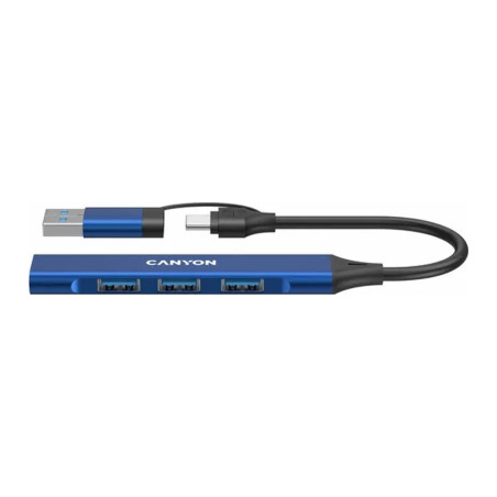 Концентратор Canyon hub DS-02 4in1 USB-A/C Blue (CNS-TDS02BL)
