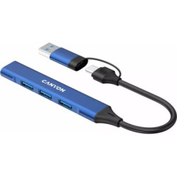 Концентратор Canyon hub DS-02 4in1 USB-A/C Blue (CNS-TDS02BL)