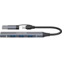Концентратор Canyon USB-C/A 4-in-1 1xUSB 3.0 + 3xUSB 2.0 gray (CNS-TDS02G)