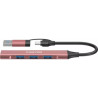 Концентратор Canyon hub DS-02 4in1 USB-A/C Pink (CNS-TDS02P)