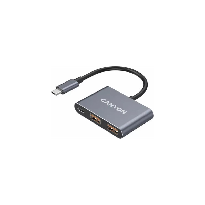 Концентратор Canyon hub DS-3 3in1 USB-C Dark Grey (CNS-TDS3)