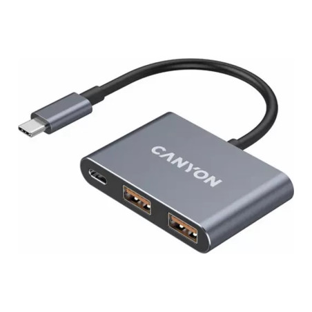 Концентратор Canyon hub DS-3 3in1 USB-C Dark Grey (CNS-TDS3)