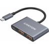 Концентратор Canyon hub DS-3 3in1 USB-C Dark Grey (CNS-TDS3)