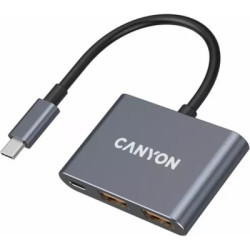 Концентратор Canyon hub DS-3 3in1 USB-C Dark Grey (CNS-TDS3)
