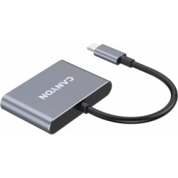 Концентратор Canyon hub DS-3 3in1 USB-C Dark Grey (CNS-TDS3)